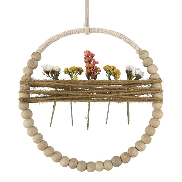 Beaded Ring of dried flowers