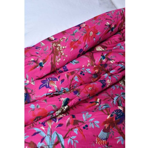 Hot Pink Bird Quilt