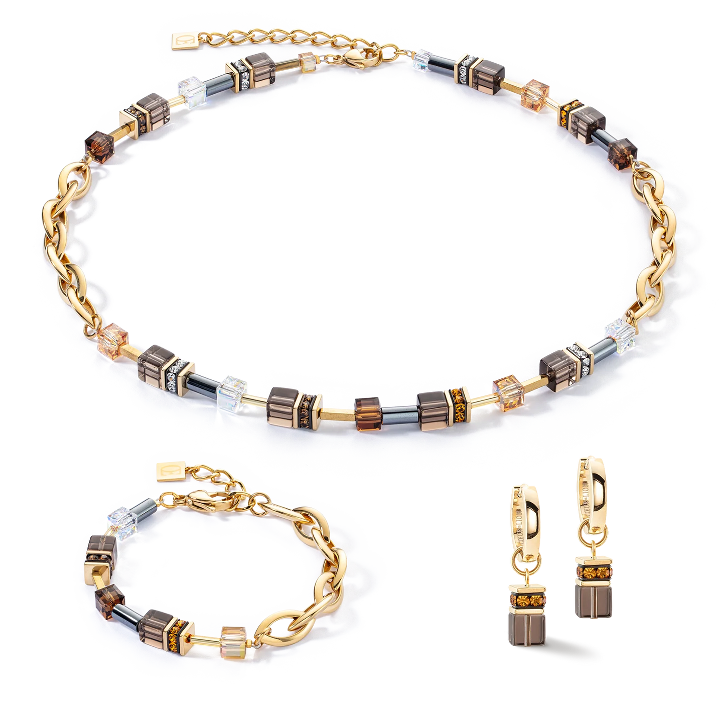 Chunky Chain Necklace Gold/Brown