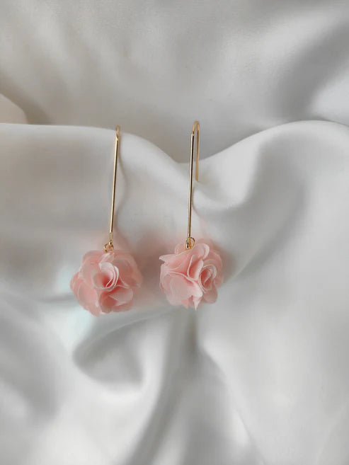 Floral Drop Earrings Pink
