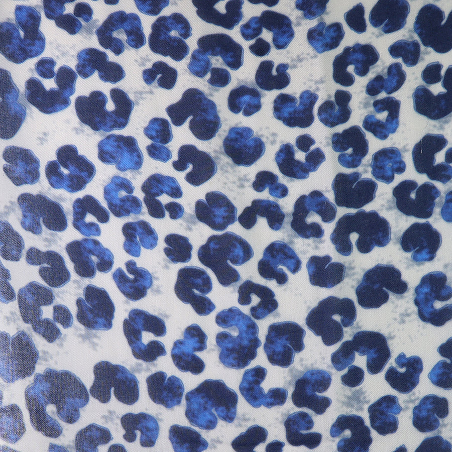 Recycled navy mix painted animal print scarf