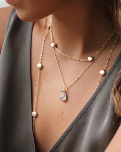 Aqua Teardrop Necklace