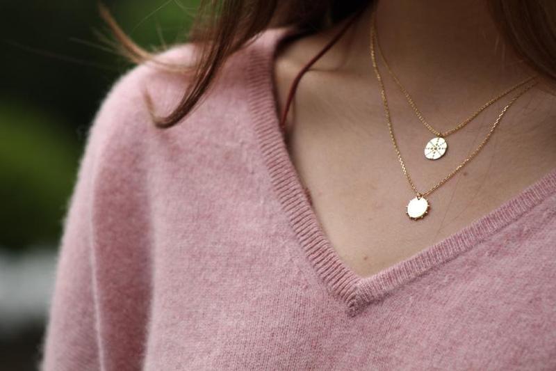 Gold Mini Disc Necklace
