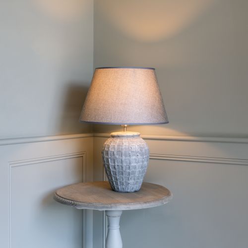 Stoneware Lamp Toro With Grey Shade