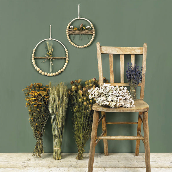 Beaded Ring of Dried Flowers - Large
