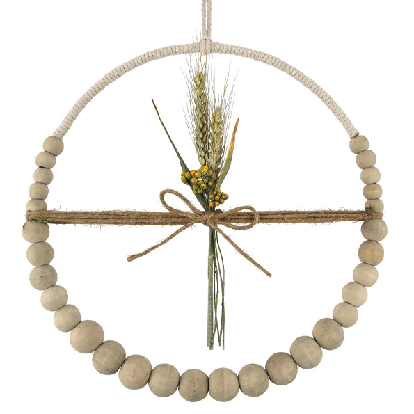 Beaded Ring of Dried Flowers - Large