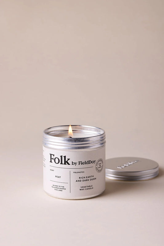 Peat Folk Tin Candle