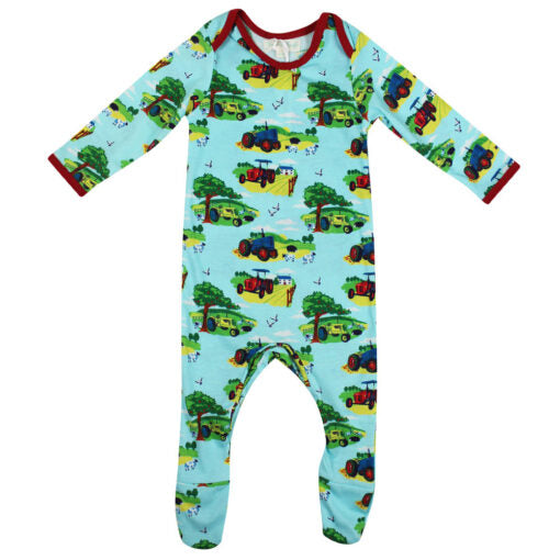 Countryside Print Jumpsuit With Feet