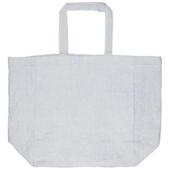 Quilted Bag White and Blue Stripes