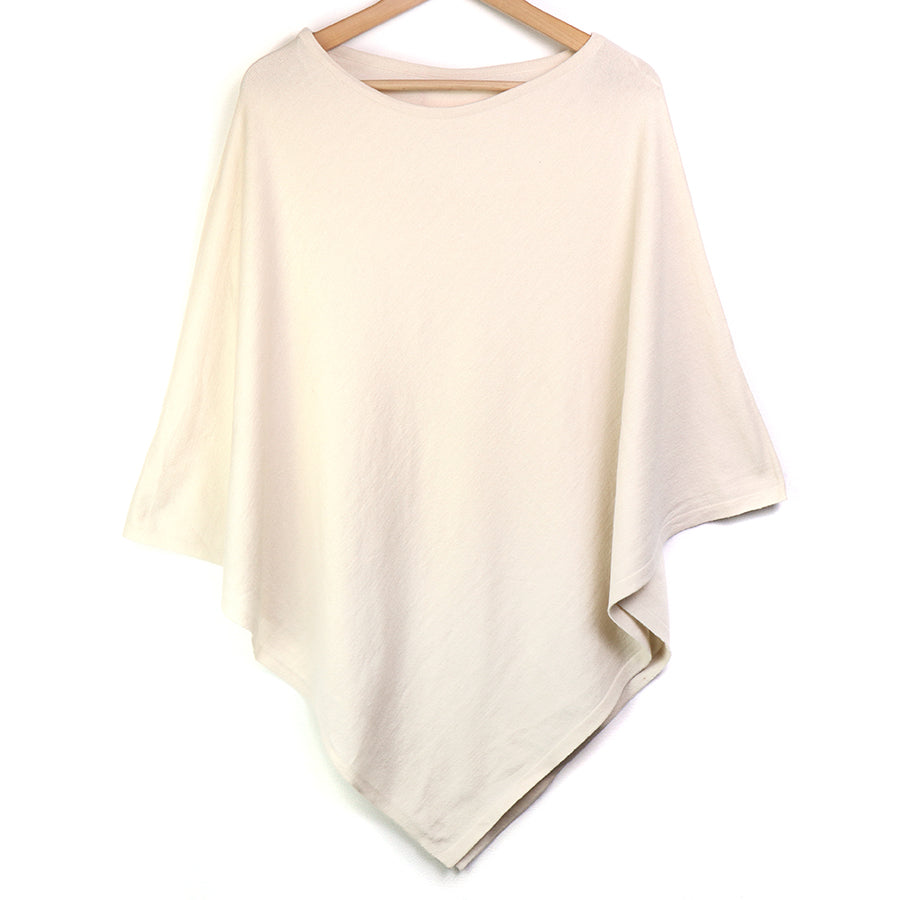 Cream recycled blend poncho