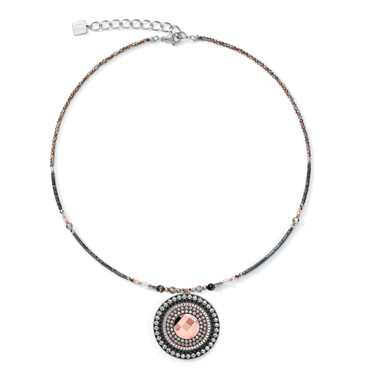 Coeur de Lion Onyx Grey Crystal Necklace
