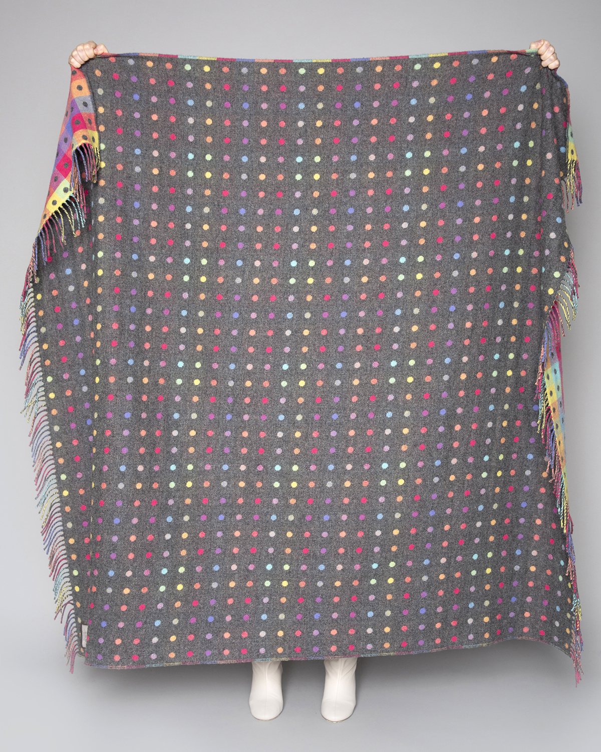 Grey Rainbow Throw