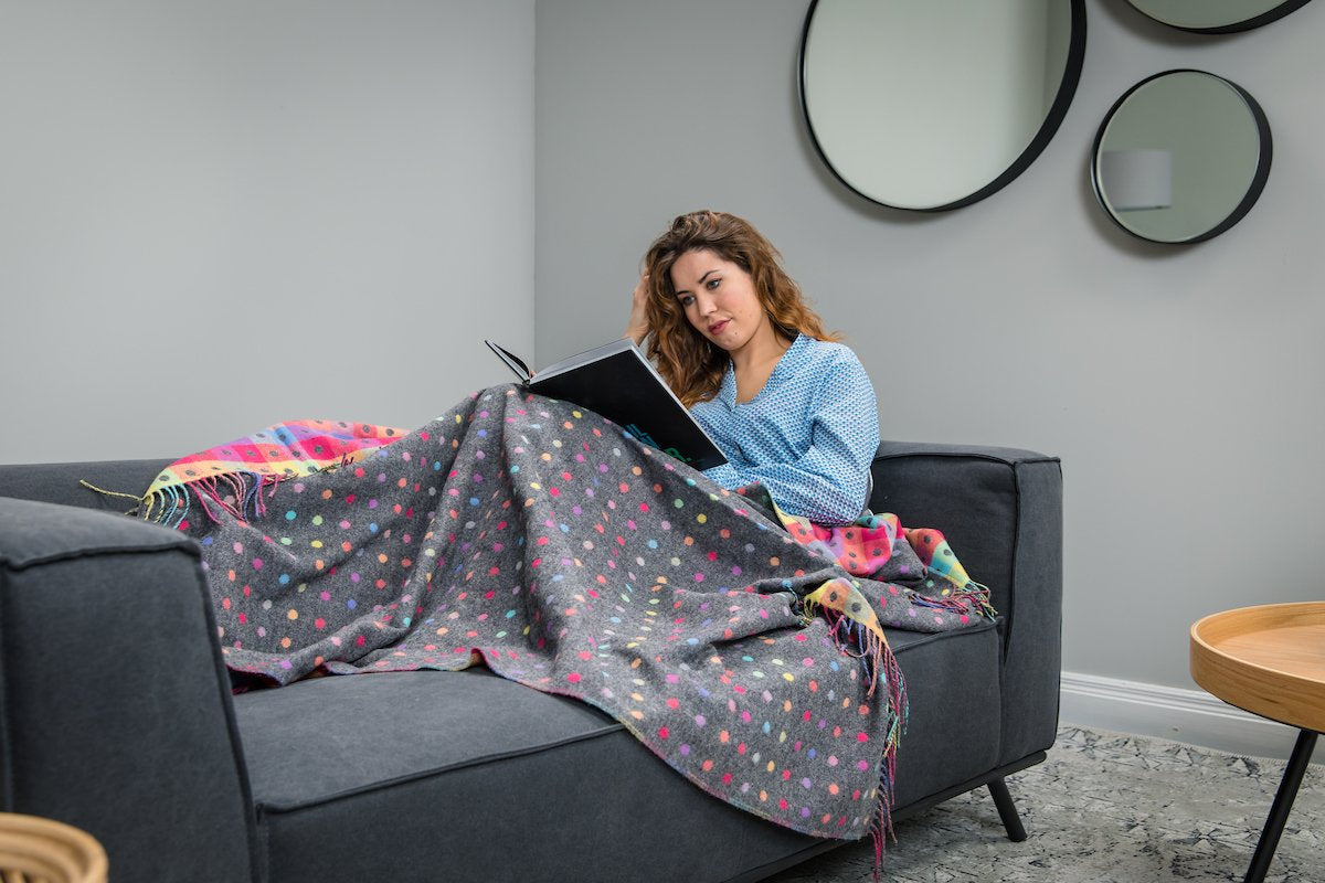 Grey Rainbow Throw