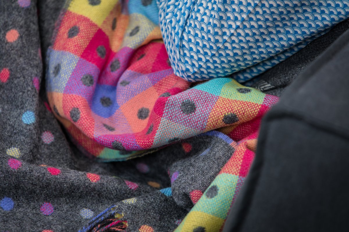 Grey Rainbow Throw
