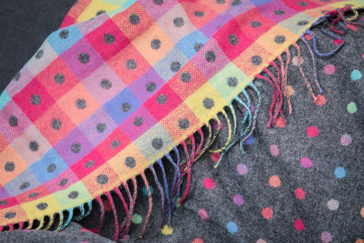 Grey Rainbow Throw