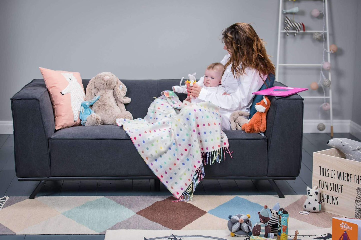 Foxford Rainbow Spot Baby Blanket