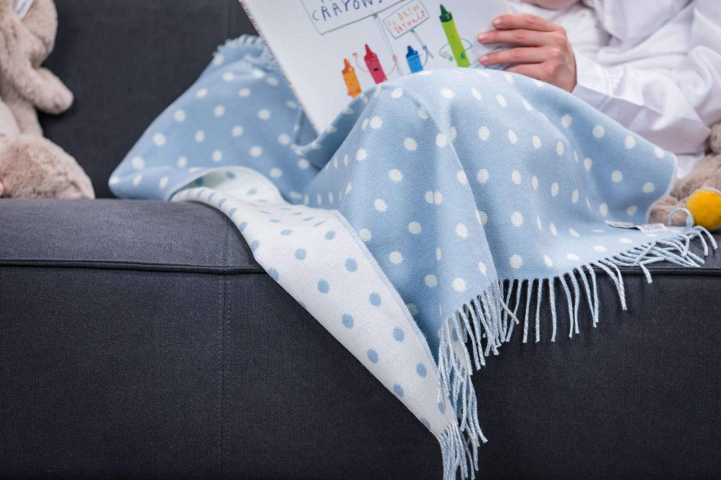 Foxford Blue Spot Baby Blanket