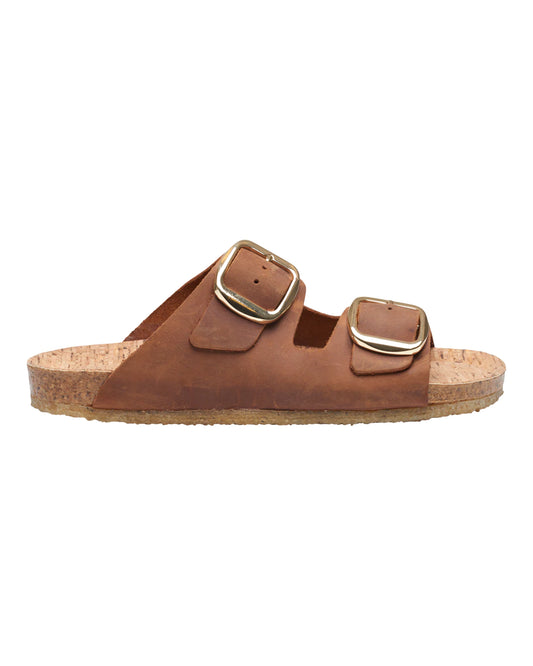 Brown Leather Slides
