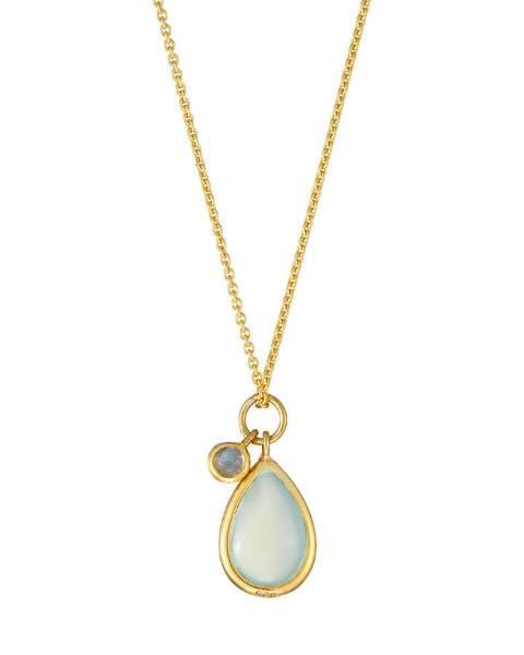 Aqua Teardrop Necklace