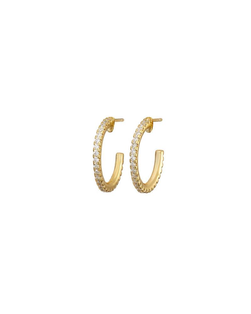 Gold Pave Hoop Earrings