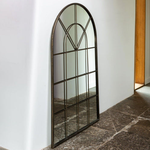 Arch Mirror Antique Black/Brass
